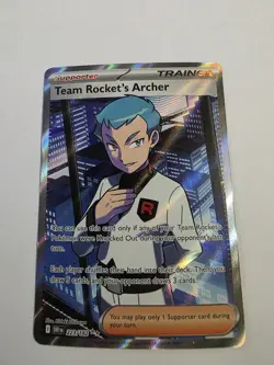 Pokemon TCG Team Rockets Archer Destined Rivals Super Rare Trainer Card 223/182 - Image 1
