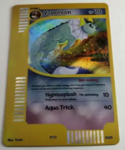 PokeWhims V1 Vaporeon Holo E-reader by Teish non-TCG Pokemon Card - Image 2