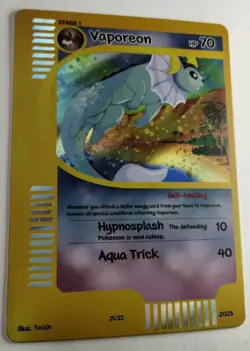 PokeWhims V1 Vaporeon Holo E-reader by Teish non-TCG Pokemon Card - Image 4