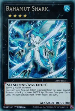 LED9-EN011 BAHAMUT SHARK RARE 1ST EDITION YuGiOh CARD - Image 1