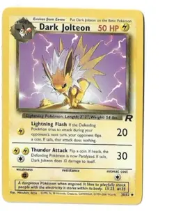Pokemon Card - Dark Jolteon Team Rocket Unlimited 38/82 Uncommon - Image 1