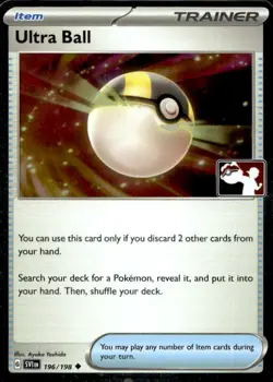 Ultra Ball 196/198 Uncommon Prize Pack Series Cards Pokemon Cosmo Holo Near Mint - Image 1