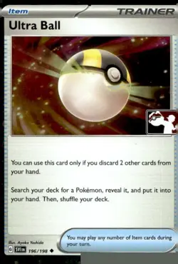 Ultra Ball 196/198 Uncommon Prize Pack Series Cards Pokemon Cosmo Holo Near Mint - Image 1