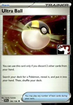 Ultra Ball 196/198 Uncommon Prize Pack Series Cards Pokemon Cosmo Holo Near Mint - Image 1