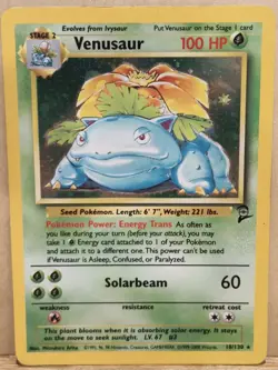 Venusaur Holo Base Set 2 Pokemon Card *Good Condition* WOTC 2000 #18/130 - Image 1