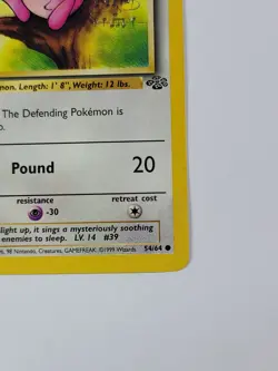 Pokemon Card 1st Edition Jigglypuff 54/64 Jungle Regular US - Image 4