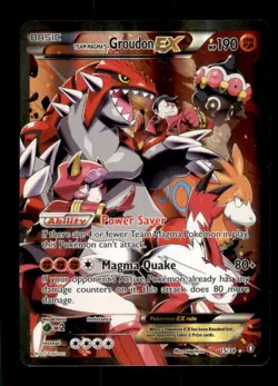 Team Magma's Groudon EX (Full Art) 15/34 Double Crisis Holo Pokemon Card - Image 1