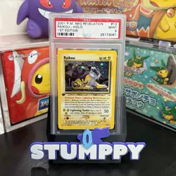 PSA 9 RAIKOU 13/64 | 1st Edition Neo Rev WOTC Holo Graded Pokemon Card HK - Image 1