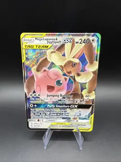 Mega Lopunny & Jigglypuff GX 165/236 Cosmic Eclipse NM Ultra Rare Pokemon Card - Image 1