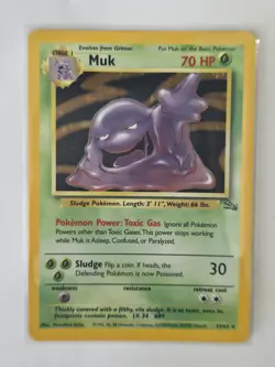 Pokemon TCG Muk Fossil Holo Card 13/62 Unlimited Holo Rare (1999) Nm/mint - Image 2