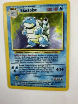 Blastoise 2/102 Base Set Holo Rare Vintage 1999 Pokemon Card LP - Image 1