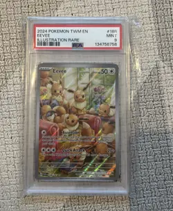 Graded Pokemon Card - Eevee 188/167 Twilight Masquerade Illustration Rare PSA 9 - Image 1