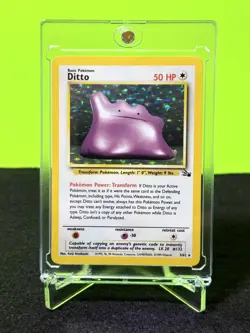Vintage Ditto Holo 3/62 Fossil Set Pokemon Card WOTC 1999 NM - Image 1