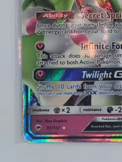 Pokemon Gardevoir GX Ultra Rare Holo Card 93/147 S&M Burning Shadows Series - Image 2