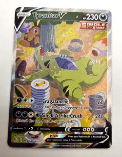 TYRANITAR V ALTERNATE ART 2021 POKEMON SWORD & SHIELD BATTLE STYLES #155/163 NM - Image 1
