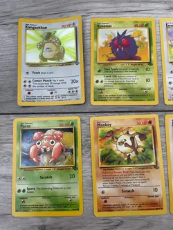 8 x Jungle Set Pokemon Cards including Kangaskhan Shiny - Image 3