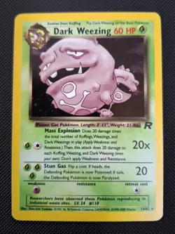 Pokemon - Dark Weezing 14/82 Holo - Team Rocket - Vintage WOTC - LP (Excellent) - Image 1