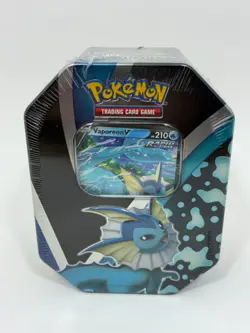 Pokemon TCG Eevee Evolutions Tin (Vaporeon V) Sealed New Tin 4 Boosters - Image 1