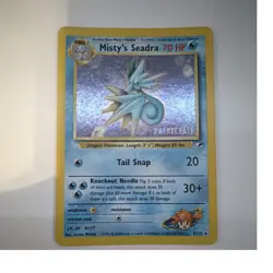 Misty's Seadra Prerelease Holo Promo Gym Heroes 9/132 Wizards Pokemon TCG - Image 1