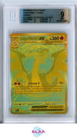 MEGA CHARIZARD X EX MHR 2025 POKEMON EVOLUTIONS PHANTASMAL FLAMES GER 130 BGS 9 - Image 1