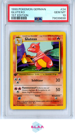 GLUTEXO POKEMON #24 1999 1ST EDITION HOLO GERMAN PSA 10 - Image 1
