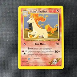 Pokemon Card Gym Challenge Blaine's Rapidash 33/132 WOTC Rare - Image 1