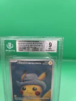 Pokemon Pikachu TCG Van Gogh Grey Felt Hat Black Star Promo SVP 085 BGS 9 - Image 2