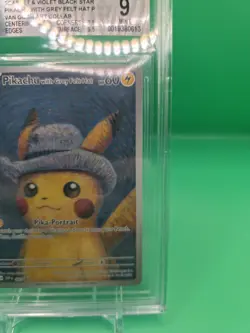 Pokemon Pikachu TCG Van Gogh Grey Felt Hat Black Star Promo SVP 085 BGS 9 - Image 5