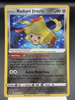 Radiant Jirachi 120/195 - Holo Rare - Silver Tempest Pokemon Card NM - Image 1