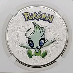 Pokemon Colorized Celebi Metal Coin In Slab - Worth Coin Collection - Image 3