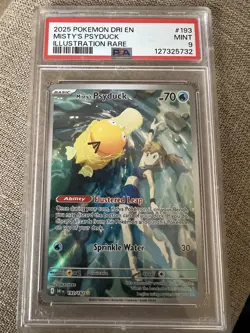Pokemon Misty's Psyduck 193/182 Illustration Rare PSA 9 - Image 1