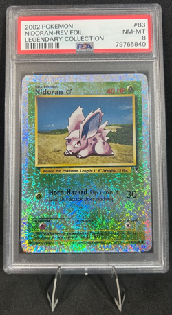 2002 POKEMON LEGENDARY COLLECTION 83/110 NIDORAN REVERSE FOIL PSA 8 - Image 1