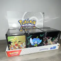 Pokemon Stack 'Em High Display- 6 Tins, 3 Booster Packs Per Tin, 18 Packs Total - Image 1