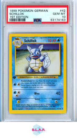 SCHILLOK POKEMON #42 1999 1ST EDITION HOLO GERMAN PSA 10 - Image 1