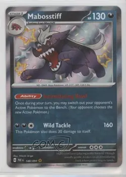 Shiny Rare - Mabosstiff Pokemon Scarlet & Violet Paldean Fates PAF #188 - Image 1
