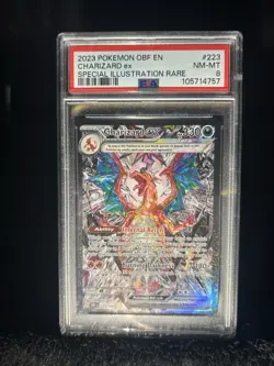 Pokemon Charizard ex 223/197 SV03 Obsidian Flames Illus Rare Holo PSA 8 - Image 1