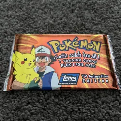 1999 Topps Pokemon Packs TV Animation Edition Factory Sealed, Includes One Foil - Image 1