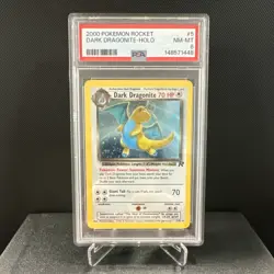 Pokemon Dark Dragonite 5/82 Team Rocket Holo Rare Unlimited PSA 8 70 HP 2000 - Image 1