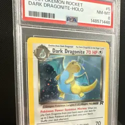 Pokemon Dark Dragonite 5/82 Team Rocket Holo Rare Unlimited PSA 8 70 HP 2000 - Image 3