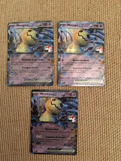 EUROPEAN BUNDLE x3 Pokemon Mimikyu ex SVP 004 Promo Prize Pack Series Stamp NM - Image 1