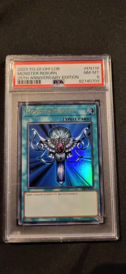 2023 YU-GI-OH! LOB #EN118 MONSTER REBORN 25TH ANNIVERSARY EDITION PSA 8 - Image 1