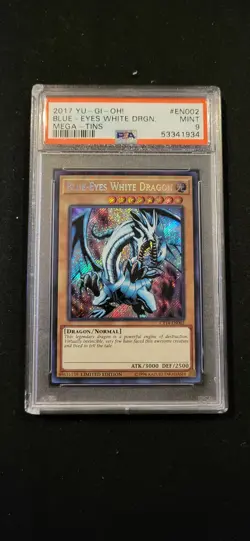 2017 YU-GI-OH! MEGA-TINS #EN002 BLUE-EYES WHITE DRGN. MEGA-TINS PSA 9 - Image 1