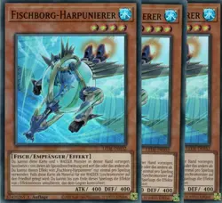 yugioh 3x Fischborg-Harpunierer LEDE-DE032 SUPER 1AUFLAGE DEUTSCH - Image 1