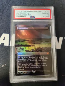 2025 MTG TARKIR: DRAGONSTORM SPECIAL GUESTS BORDLERESS-FOIL MARSH FLATS PSA 10 - Image 1