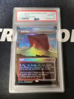 2025 MTG TARKIR: DRAGONSTORM SPECIAL GUESTS BORDLERESS-FOIL ARID MESA PSA 10 - Image 1