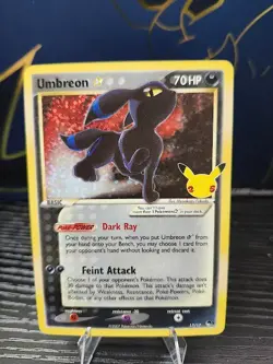 UMBREON 2021 POKEMON CELEBRATIONS CLASSIC COLLECTION HOLO 17/17 Q2689 NM - Image 1