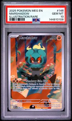 2025 POKEMON MEG EN-MEGA EVOLUTION ILLUSTRATION RARE #146 MARSHADOW PSA 10 - Image 1