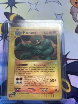 Pokemon TCG Machamp Reverse Holo Rare Expedition 51/165 Damaged Condition - Image 1