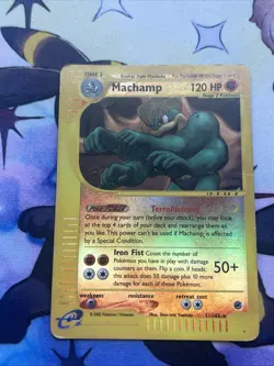 Pokemon TCG Machamp Reverse Holo Rare Expedition 51/165 Damaged Condition - Image 3