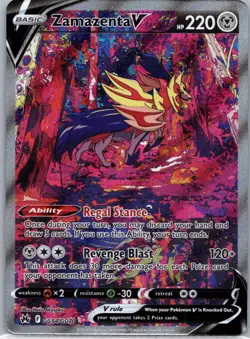Pokemon TCG Zamazenta V GG54/159 Crown Zenith Holo NM - Image 1